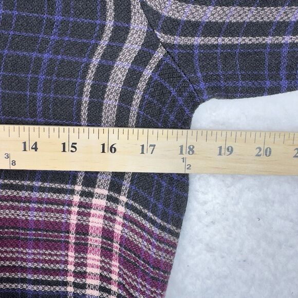 Cloth & Stone Anthropologie Plaid Tunic Shirt Dress High‎ Low Hem Grunge Revival - Picture 14 of 16